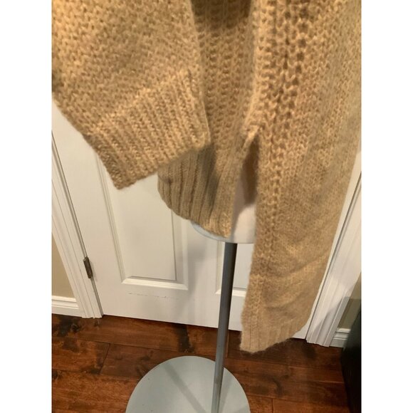 Project Naadam Camel Open Knit Turtleneck Sweater/Short Poncho, Size XS, NWT! - Picture 6 of 10